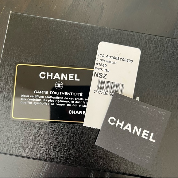 🖤GUC🖤 CHANEL L-Yen Caviar Wallet Dark Red - Picture 10 of 13